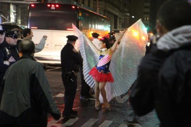 Marni Halasa at Occupy Wall Street (photo by Michael Galinsky, Rumur Inc.)